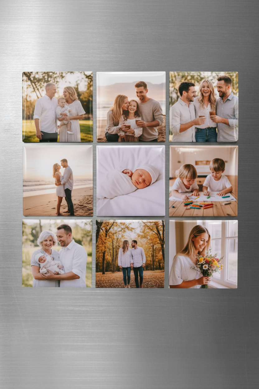 Photo magnets with different people